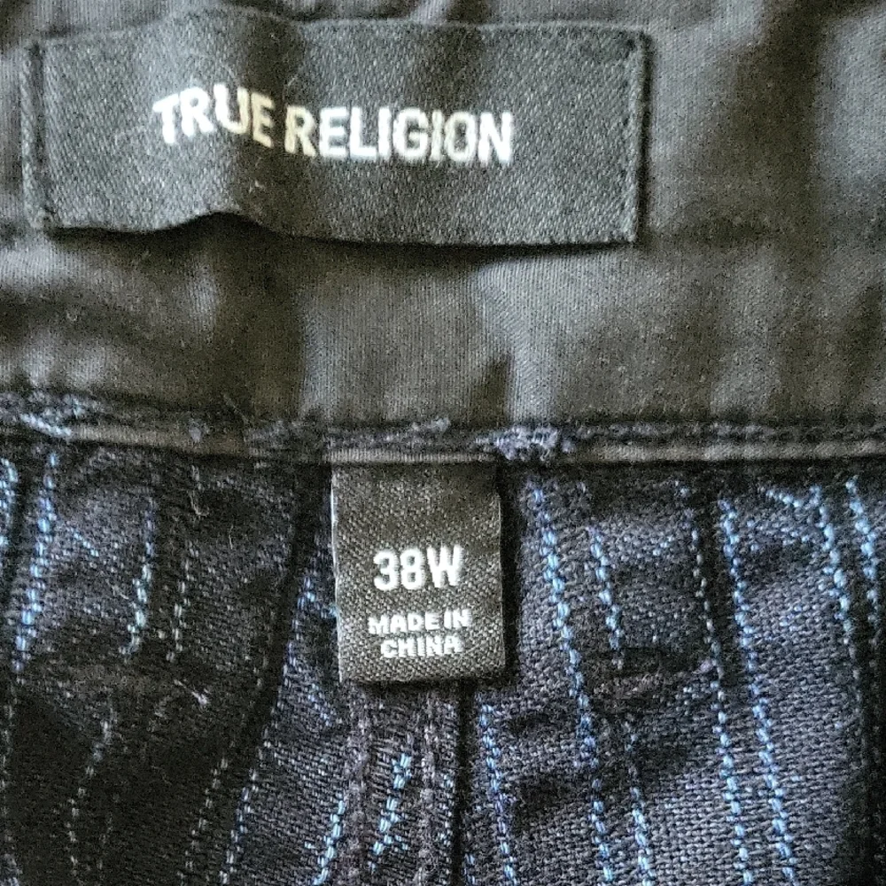 True Religion Devin Cropped Navy Striped Trouser